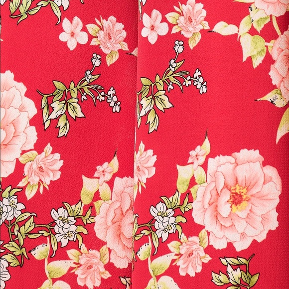 Floral Print Crepe Empire Belted Jumpsuit - Picture 4 of 5